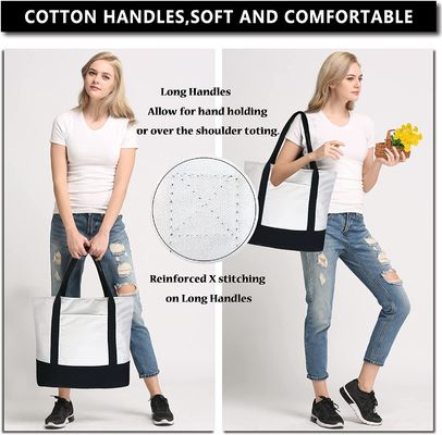 Weiße Eco-Segeltuch-Taschen mit klare schöne Bild-einfacher Art LGO