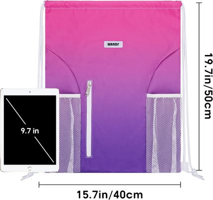 Wasser-beständige Zugschnur-Rucksack-Taschen-Sport-Turnhalle Sackpack mit Mesh Pockets