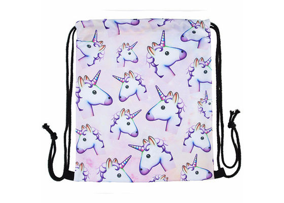 Übergangsdruck-Polyester-Zugschnur-Taschen-Rucksack Unicorn Printed For Kids