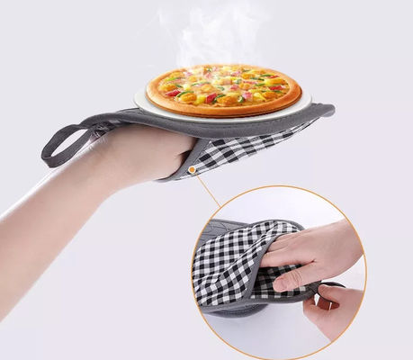 Heiße Schutz-Küchen-Werkzeug-und Gerät-Kieselgel-Baumwollmikrowelle Oven Glove