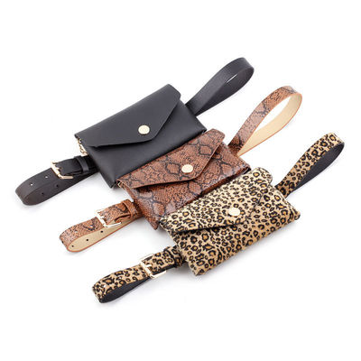 Taillen-Taschen-weiblicher Gürtel-Leopard-Streifen 2 in 1 Damen-Gurt-Taschen-Taillen-Taschen-Gurt-Handy-Klappe lederne Fanny Pack