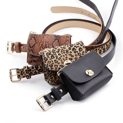 Taillen-Taschen-weiblicher Gürtel-Leopard-Streifen 2 in 1 Damen-Gurt-Taschen-Taillen-Taschen-Gurt-Handy-Klappe lederne Fanny Pack