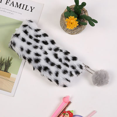 Kreativer Leopard-Druck-Plüsch-Bleistift-Kasten-netter Schultasche-Briefpapier Pencilcase-Mädchen-Schulbedarf-Student Storage Bag