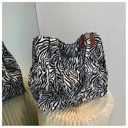 Der Frauen-Leopard, der Eco-Segeltuch druckt, sackt Tiermuster-Zebra-Dame Tote Bags ein