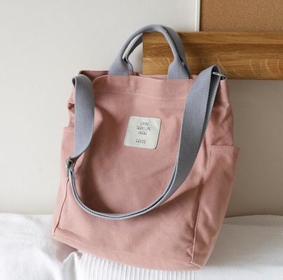 Koreanischer Segeltuch-Umhängetasche-Reißverschluss-Luxusfrauen sackt Handtaschen-Buchstabe-Drucktotalisator Designer-Women Messenger Bags weiblichen einfachen ein