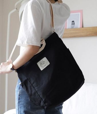 Koreanischer Segeltuch-Umhängetasche-Reißverschluss-Luxusfrauen sackt Handtaschen-Buchstabe-Drucktotalisator Designer-Women Messenger Bags weiblichen einfachen ein