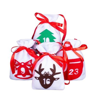 Weihnachtsleinwand-Jutefaser-Zugschnur-Taschen-Rucksack-Süßigkeits-Beutel Soem