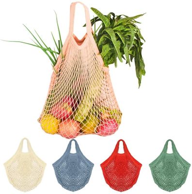 Nettobaumwollschnur-Einkaufstasche wiederverwendbarer Mesh Market Tote Organizer Portable für Lebensmittelgeschäft-Speicher-Strand-Spielwaren tragen Gemüse Früchte