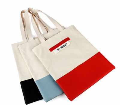 Fashion Leather Canvas Bag Zipper Bag For Shopping