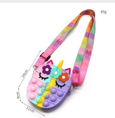Unruhe-Stoß sprudelt quer- Leichensack des Toy Rainbow Unicorn Coin Purse-Geldbörsen-Damen-Silikons