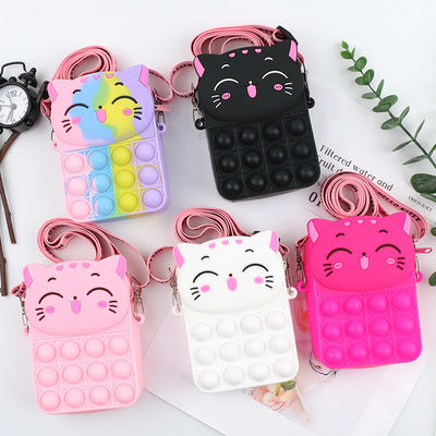 Unruhe-Stoß sprudelt quer- Leichensack des Toy Rainbow Unicorn Coin Purse-Geldbörsen-Damen-Silikons