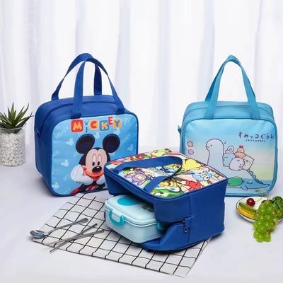 Karikatur-Kinder essen isolierte das Kühltasche-Segeltuch-wasserdichtes reizendes Thermal zu Mittag