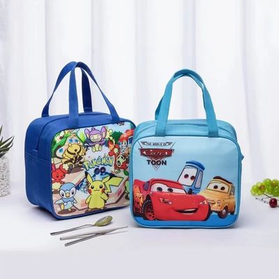 Karikatur-Kinder essen isolierte das Kühltasche-Segeltuch-wasserdichtes reizendes Thermal zu Mittag