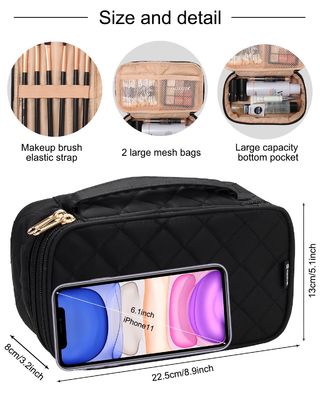 Lager Capacity Double Layer Toiletry-Tasche mit Griff