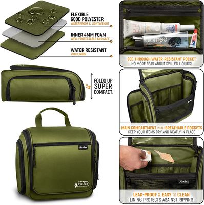Große hängende Reise-Kulturtasche für Männer und Frauen imprägniern Tasche mit Haken für Toilettenartikel-Make-upkosmetik