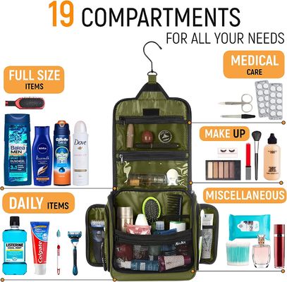 Große hängende Reise-Kulturtasche für Männer und Frauen imprägniern Tasche mit Haken für Toilettenartikel-Make-upkosmetik