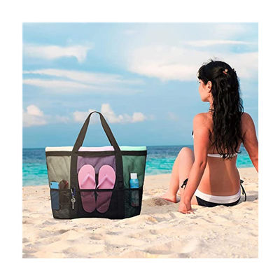 Frauen-Mesh Transparent Bag Double Layer-Hitze-Bewahrungs-große Picknick-Strand-Taschen