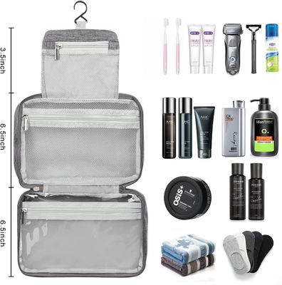 Damen männliche Kulturtasche der tragbaren cosmeticbags Doppelschichtreißverschlussreise-Kosmetiktasche großer Kapazität mit Teilern
