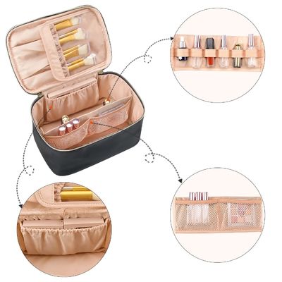 Damen tragbare cosmeticbags wasserdichte Doppelschichtreißverschluss-Reisekosmetiktasche mit Griff