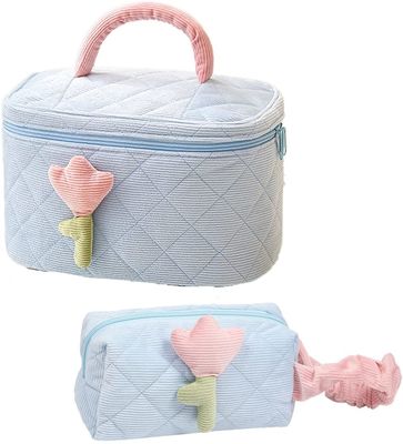 Weiche Kordsamt-Kosmetiktasche stellte große stoßfeste nette Kosmetiktasche Kosmetiktasche-Organisator-Bag passend für La ein