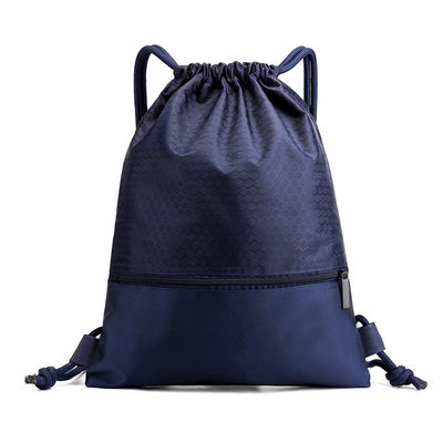 Kundenspezifische wiederverwendbare tropische Zug-Einkaufsnetz-Zugschnur-Polyester-Schultasche für im Freien