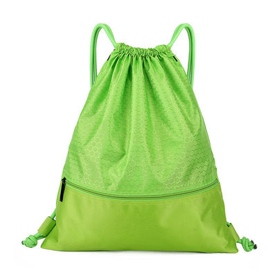 Kundenspezifische wiederverwendbare tropische Zug-Einkaufsnetz-Zugschnur-Polyester-Schultasche für im Freien