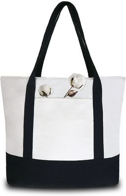 Baumwollsegeltuch-Tote Shoulder Bags Boat Bag-Damen-Segeltuch-freier Raum Tote Bag With Pocket