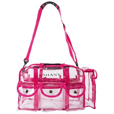 Rosa klare PVC-Kosmetiktasche - großer Berufsmaskenbildner Rectangular Tote mit Bügel