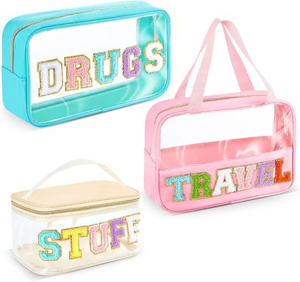 Funkeln-Kosmetiktasche-Reise-Kulturtasche klare Kosmetiktasche-Kosmetiktasche-transparente Flecken-Tasche PVCs wasserdichte tragbare