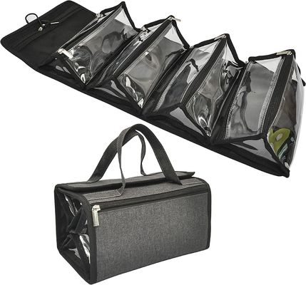 Große Kapazität, die umweltfreundliche Polyester-Reise-Kulturtasche-Kosmetiktasche 4 in 1 Rollenart Make-uporganisator hängt