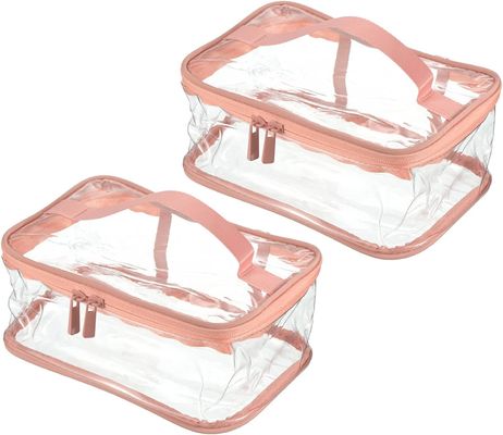 Klare Kulturtasche PVC-Kosmetiktasche-kosmetischer Beutel mit dem Reißverschluss-Griff-Bügel wasserdicht für Reise