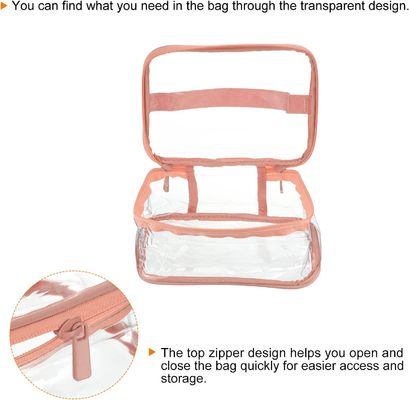 Klare Kulturtasche PVC-Kosmetiktasche-kosmetischer Beutel mit dem Reißverschluss-Griff-Bügel wasserdicht für Reise