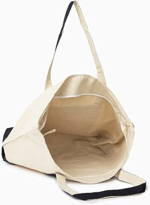 Große Segeltuch Reißverschluss zugemachte Tote Bag Zip Top-ExtraBiobaumwolle 100% 22 Zoll
