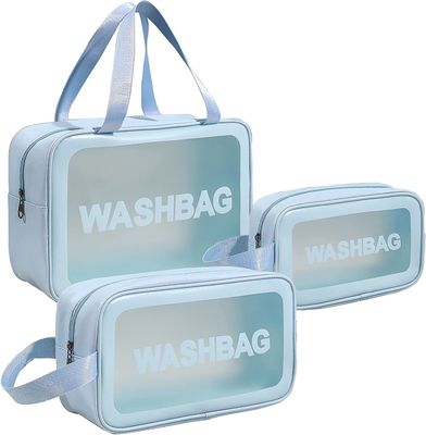 Klare Kulturtasche 3 PCS-Make-upkosmetik-transparente Reise-Wäsche-Tasche für Frauen