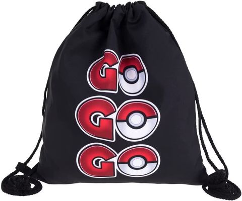 Zugschnur-Rucksack trägt Turnhallen-Tasche für die Frauen-Mann-Kinder zur Schau, die mit Reißverschluss groß sind