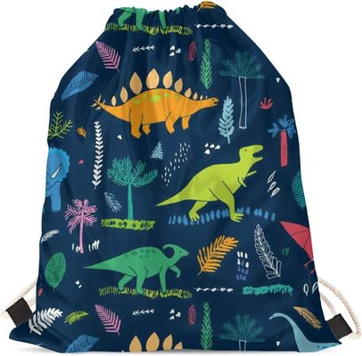 Karikatur-Dinosaurier-Jungen-Schultasche-leichte tragbare Dinosaurier-Turnhallen-Zugschnur-Taschen für Reise-Sport