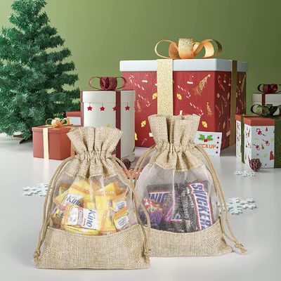 Leichte dauerhafte Leinwand-bloße Taschen-Zugschnur-Geschenk-Taschen-Schmuck-Beutel für Süßigkeits-Hochzeitsfest-Bevorzugung