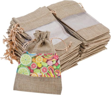 Leinwand-bauscht sich bloßes Taschen-Organza-Taschen-Leinensack-Geschenk mit Zugschnur, für Hochzeitsfest-Bevorzugungs-kosmetische Proben Mesh Pouch