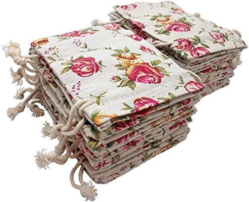 Zugschnur-Taschen-Leinwand-Blumen-Beutels-Geschenk sackt Schmuck-Beutel für DIY-Handwerks-Hochzeitsfest, 5X7 Schritt für Schritt fortbewegt ein
