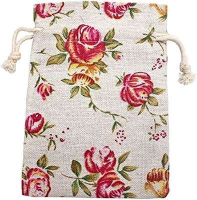 Zugschnur-Taschen-Leinwand-Blumen-Beutels-Geschenk sackt Schmuck-Beutel für DIY-Handwerks-Hochzeitsfest, 5X7 Schritt für Schritt fortbewegt ein