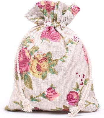 Zugschnur-Taschen-Leinwand-Blumen-Beutels-Geschenk sackt Schmuck-Beutel für DIY-Handwerks-Hochzeitsfest, 5X7 Schritt für Schritt fortbewegt ein