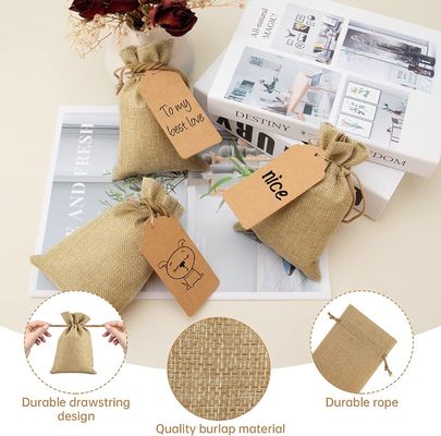 Zugschnur-Taschen-Leinwand-Blumen-Beutels-Geschenk sackt Schmuck-Beutel für DIY-Handwerks-Hochzeitsfest, 5X7 Schritt für Schritt fortbewegt ein