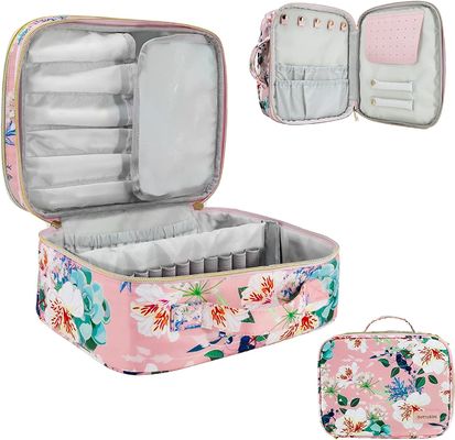 Großes Extralanglebiges Gut und leichte Kosmetiktasche-Doppelschicht-Make-uporganisatorwater resistant makeup-Bürsten-Tasche