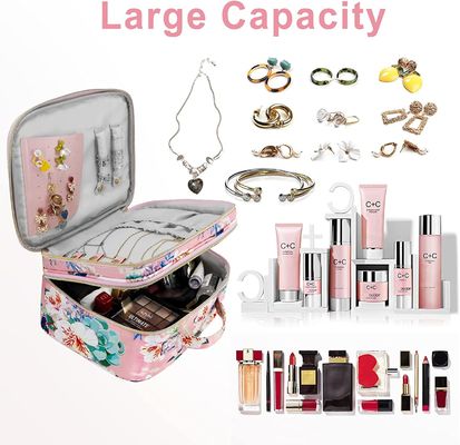 Großes Extralanglebiges Gut und leichte Kosmetiktasche-Doppelschicht-Make-uporganisatorwater resistant makeup-Bürsten-Tasche