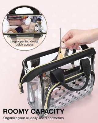 Bürstet transparenter Kosmetiktasche Lightweit Organisator Case für Frauen nette CosmeticsPouch-Toilettenartikel-Zusätze Polk