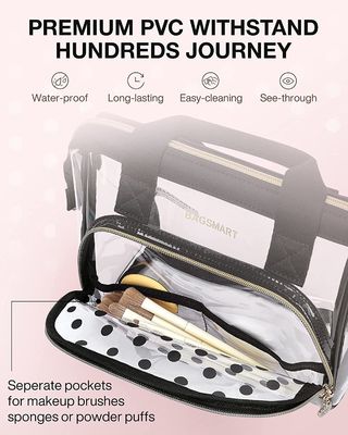 Bürstet transparenter Kosmetiktasche Lightweit Organisator Case für Frauen nette CosmeticsPouch-Toilettenartikel-Zusätze Polk