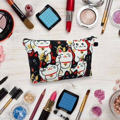 Lucky Cat Cosmetic Bag für Frauen-Kosmetiktaschen reisen wasserdichter Kulturtasche-Zusatz-Organisator
