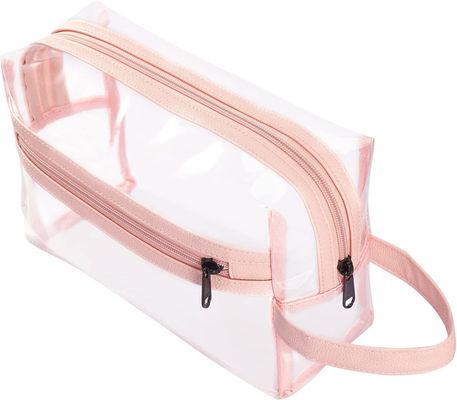 Rosa klare Kulturtasche für Frauen, Reise-wasserdichter kosmetischer Make-uporganisator Bag für Shampoo, Toilettenartikel-Zusätze