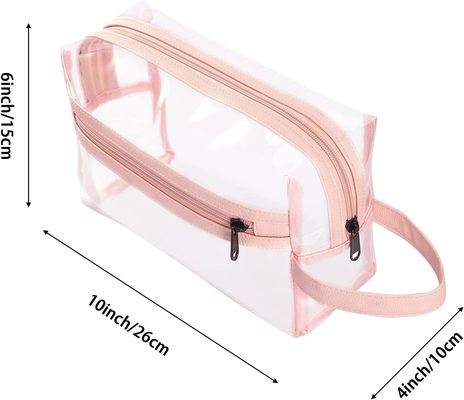 Rosa klare Kulturtasche für Frauen, Reise-wasserdichter kosmetischer Make-uporganisator Bag für Shampoo, Toilettenartikel-Zusätze