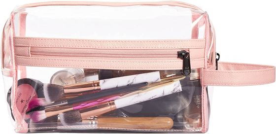 Rosa klare Kulturtasche für Frauen, Reise-wasserdichter kosmetischer Make-uporganisator Bag für Shampoo, Toilettenartikel-Zusätze